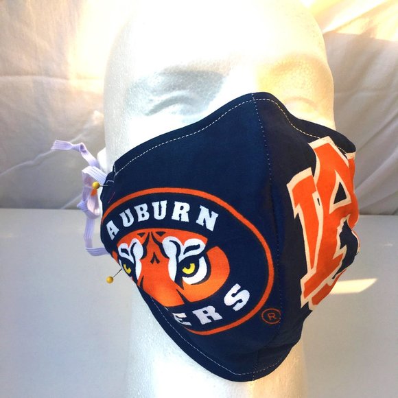 Auburn Tigers Face Mask New Reversible Blue Plaid - Picture 15 of 15